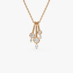 14k Multi Bezel Set Diamond Pendant