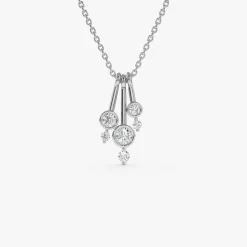 14k Multi Bezel Set Diamond Pendant