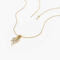 14k Multi Bezel Set Diamond Pendant
