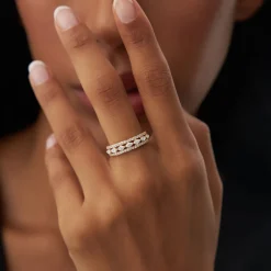 14K Multi-Band Marquise and Round Diamond Ring