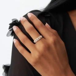 14K Multi-Band Marquise and Round Diamond Ring