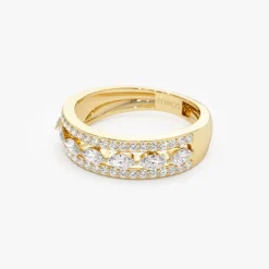 14K Multi-Band Marquise and Round Diamond Ring