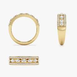 14K Multi-Band Marquise and Round Diamond Ring