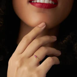 14k Octagon Cut Ruby Ring