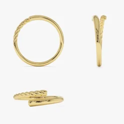 14k Open Band Twist Rope Design Ring