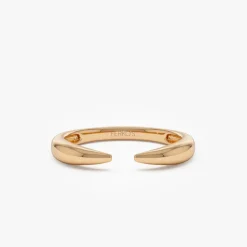 14K Open Claw Cuff Ring For Women
