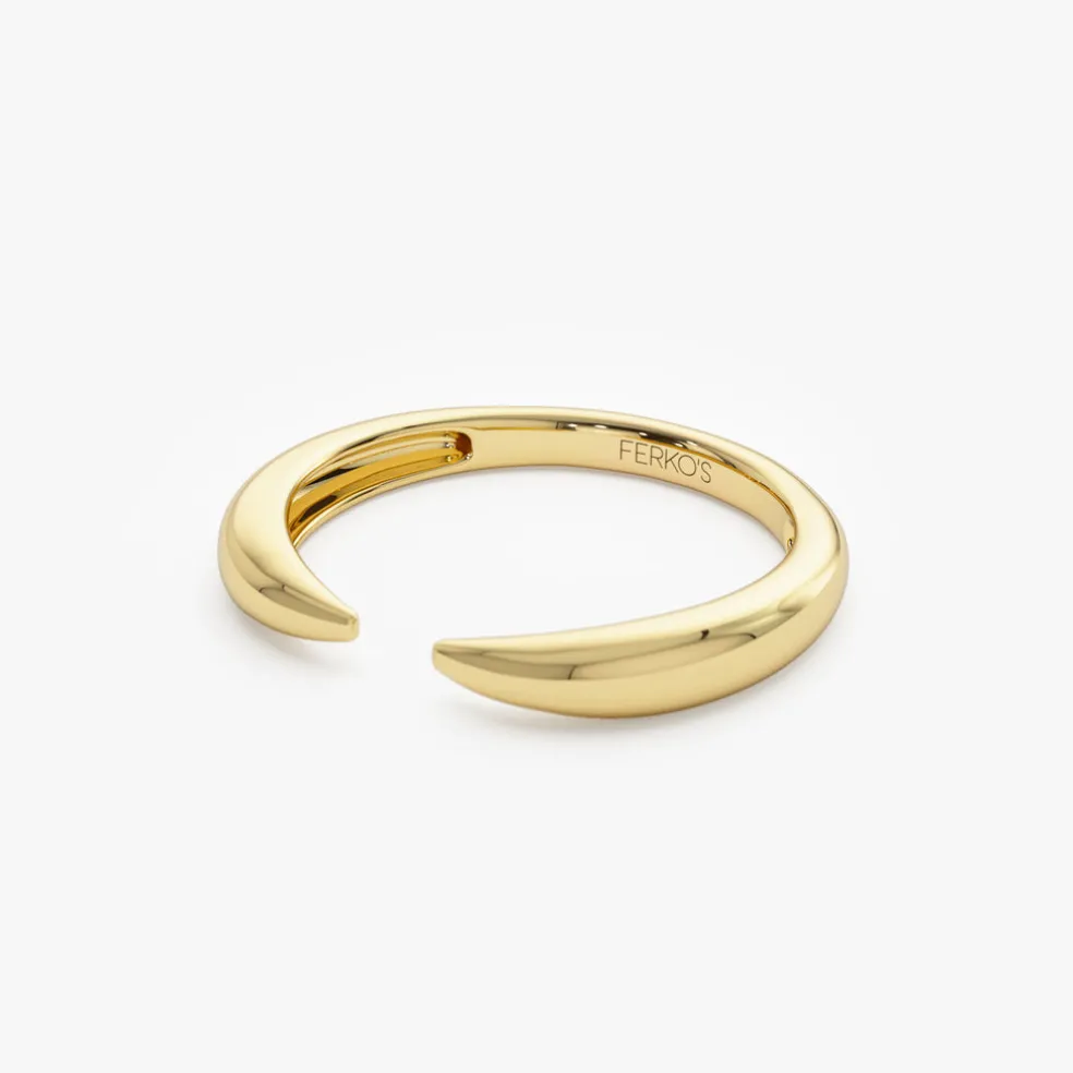 14K Open Claw Cuff Ring For Women