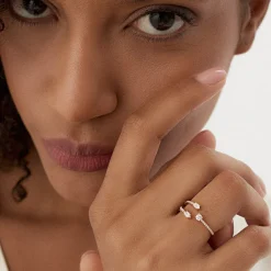 14k Open Design Marquise Diamond Claw Ring