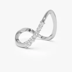 14K Open Twist Unique Diamond Ring