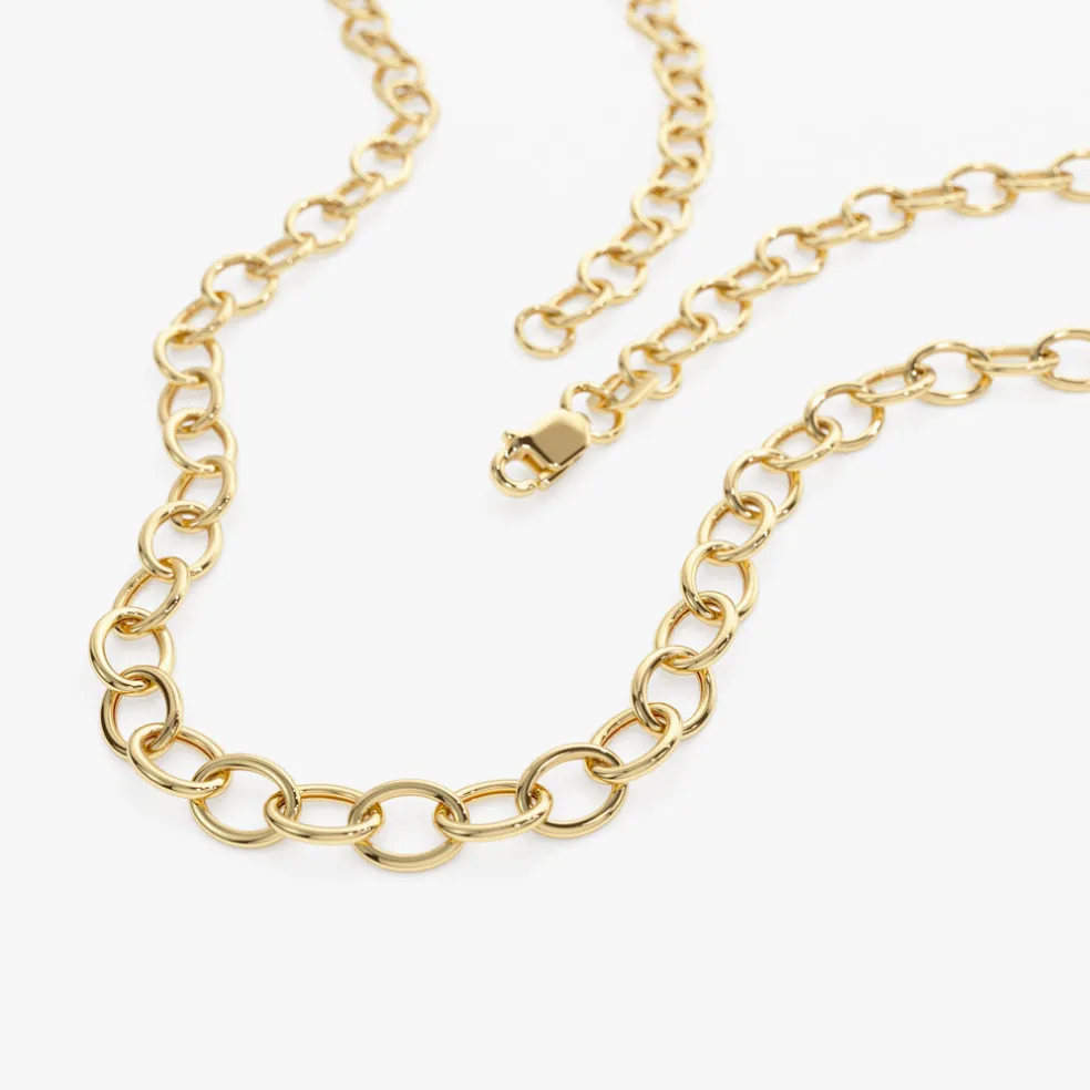 14k Oval Link Cable Chain Necklace