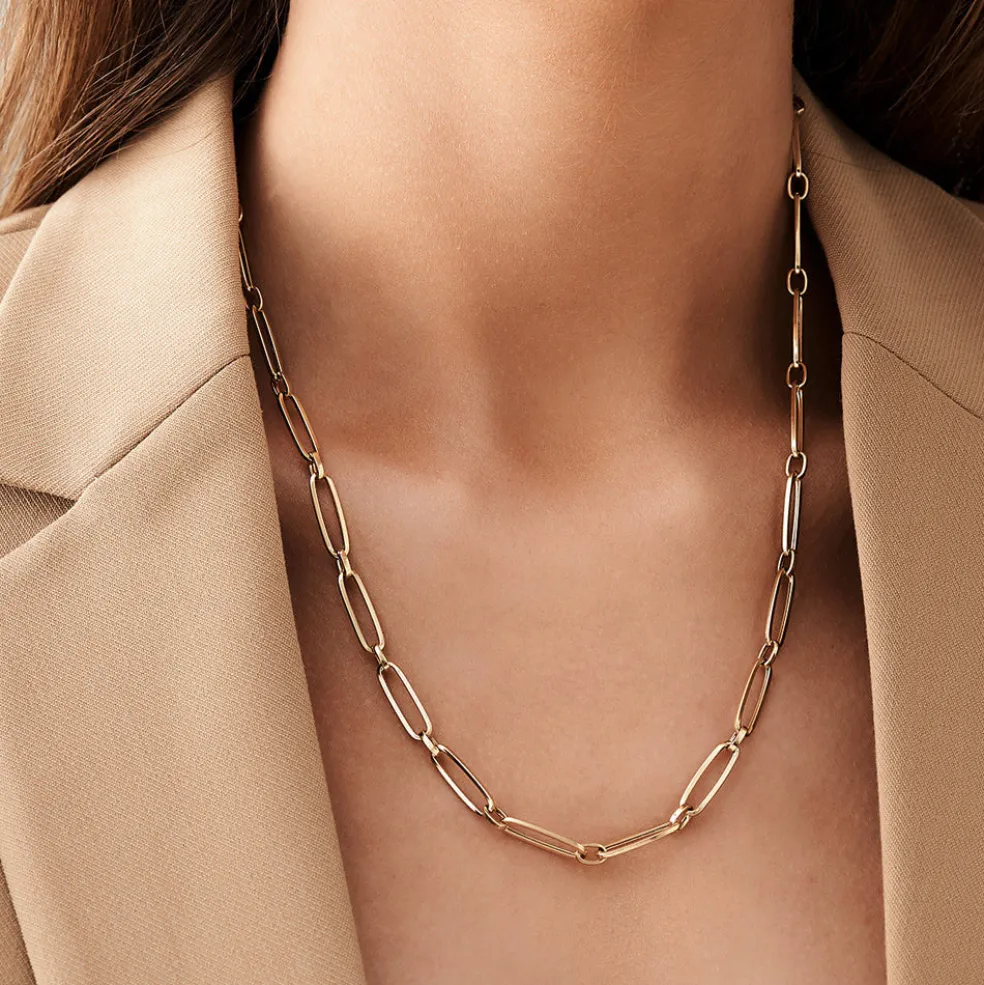 14k Oval Link Chain Necklace