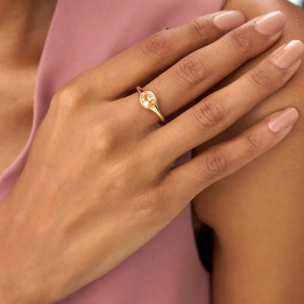 14K Oval Shape Prong Setting Citrine Ring