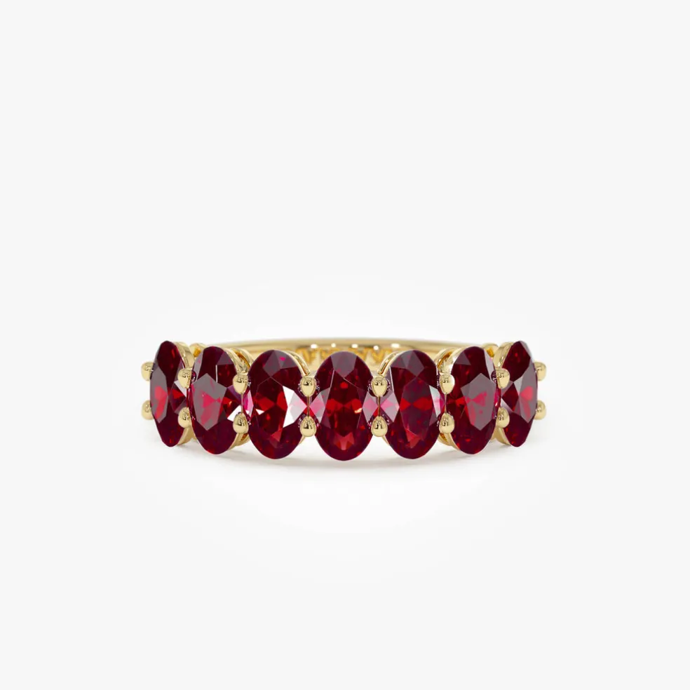 14k Oval Shaped Basket Setting Ruby Ring