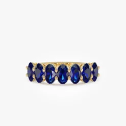 14k Oval Shaped Basket Setting Sapphire Ring