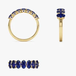 14k Oval Shaped Basket Setting Sapphire Ring