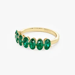 14k Oval Shaped Basket Setting Emerald Ring