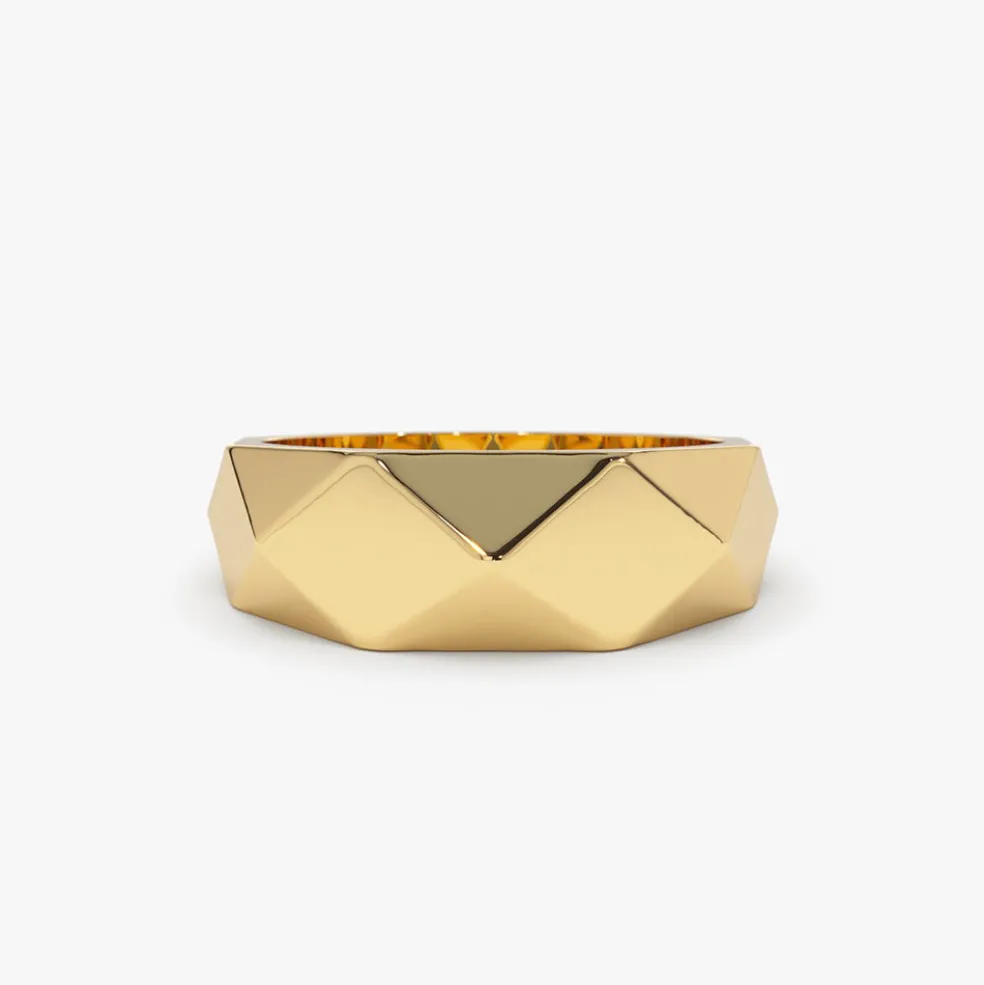 14k Pattern Bold Statement Ring