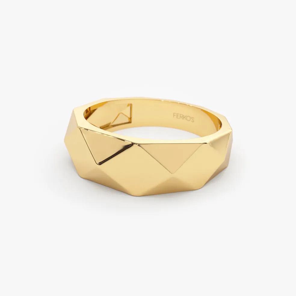 14k Pattern Bold Statement Ring