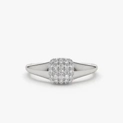 14k Pave Diamond Pinky Ring