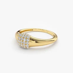 14k Pave Diamond Pinky Ring