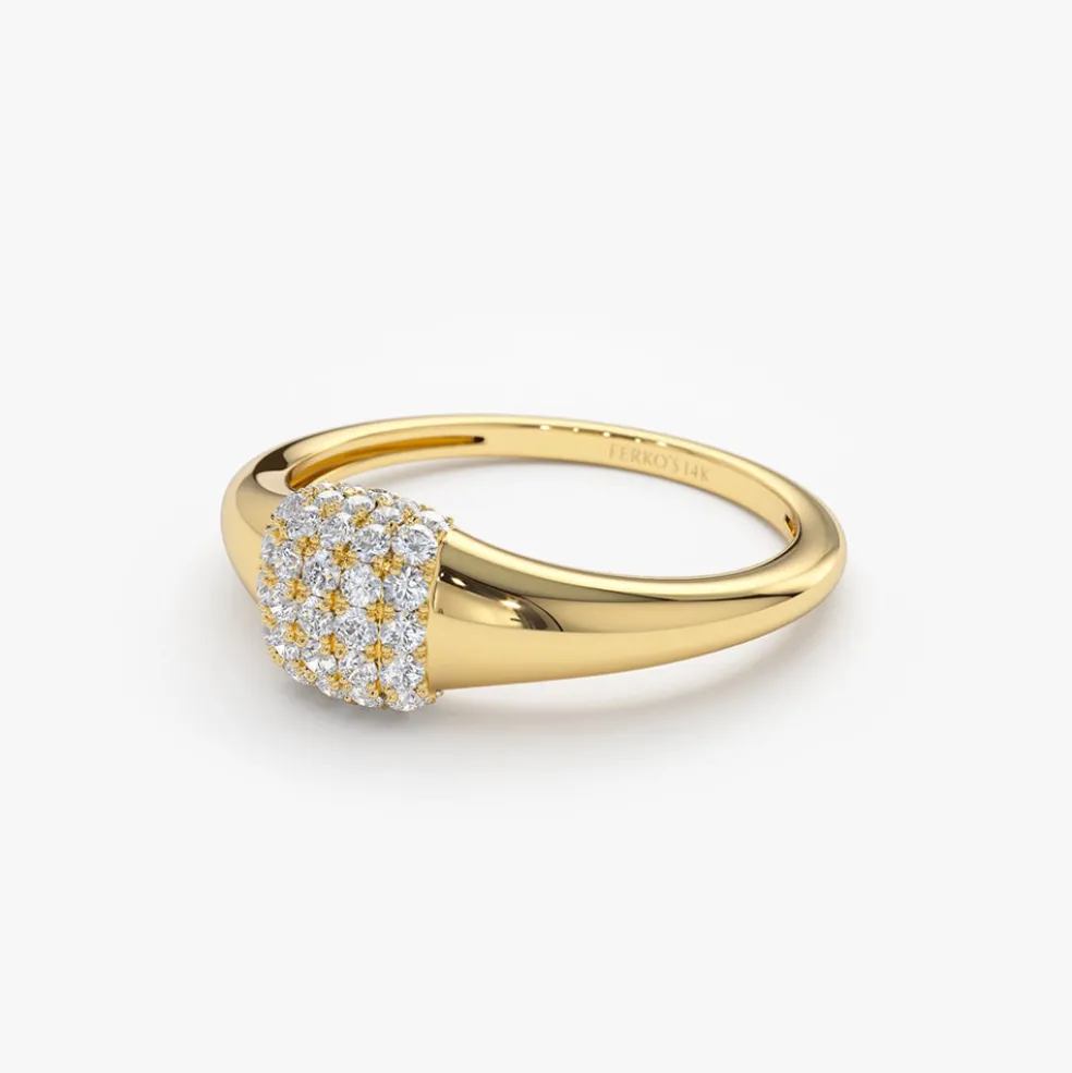 14k Pave Diamond Pinky Ring