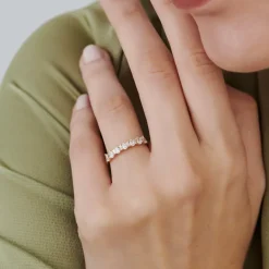 14k Pear Shaped & Tapered Baguette Diamond Anniversary Ring