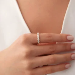 14k Pear Shaped & Tapered Baguette Diamond Anniversary Ring