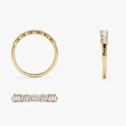14k Pear Shaped & Tapered Baguette Diamond Anniversary Ring