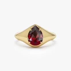 14K Pear Shaped Garnet Statement Ring