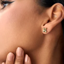 14K Peridot Butterfly Stud Earrings