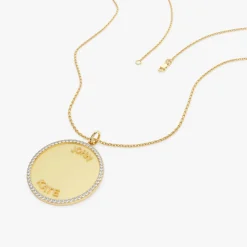 14k Personalized Diamond Medallion Necklace