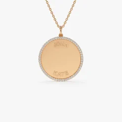 14k Personalized Diamond Medallion Necklace