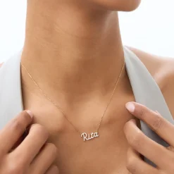 14k Personalized Diamond Name Necklace