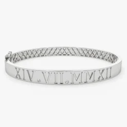 14K Personalized Roman Numeral Bangle Bracelet