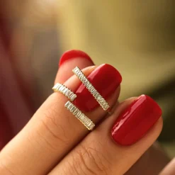 14k Petite Baguette Diamond Wedding Band