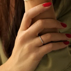 14k Petite Baguette Diamond Wedding Band