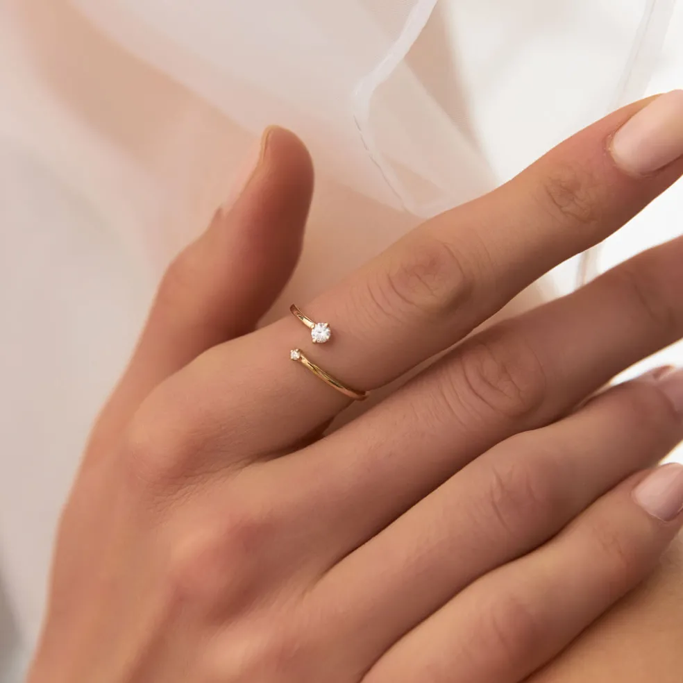 14k Petite Diamond Duo Ring