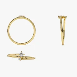 14k Petite Diamond Duo Ring