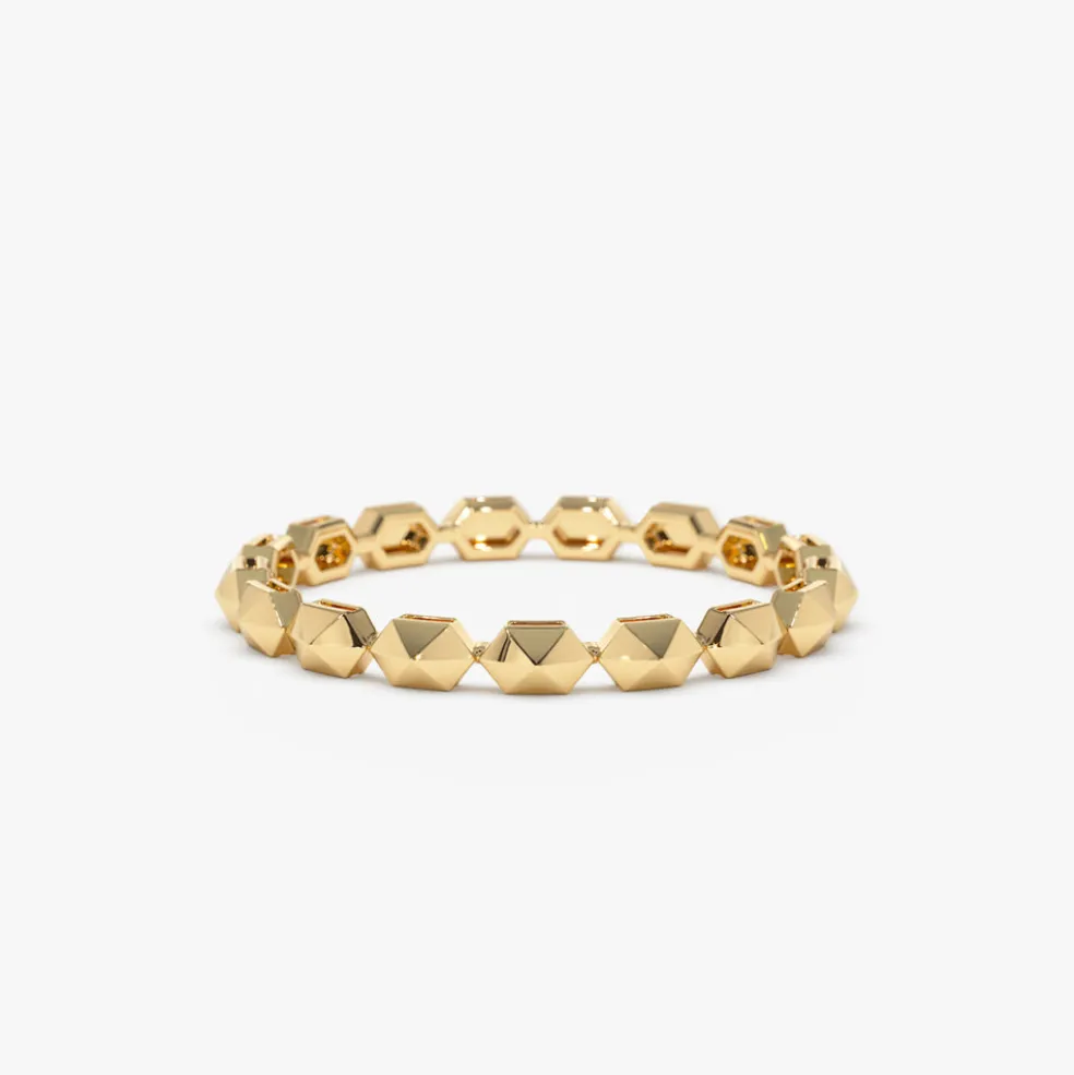 14k Petite Mini Pyramid Ring