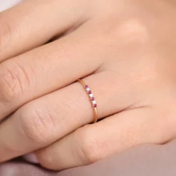 14k Petite Sapphire and Diamond Ring