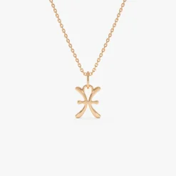 14K Pisces Zodiac Charm Necklace