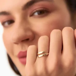 14K Plain Gold Crossover Ring