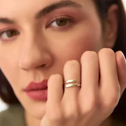 14K Plain Gold Crossover Ring