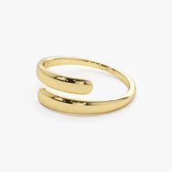 14K Plain Gold Crossover Ring