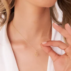 14K Plain Gold Star Of David Necklace