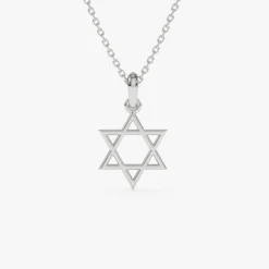 14K Plain Gold Star Of David Necklace