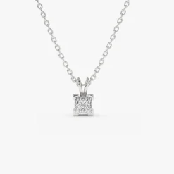 14k Princess-Cut Diamond Solitaire Pendant