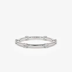 14k Prong Setting Full Eternity Dainty Stacking Ring