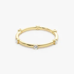 14k Prong Setting Full Eternity Dainty Stacking Ring
