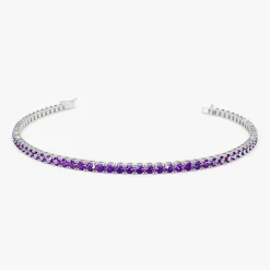 14k Prong Setting Amethyst Tennis Bracelet